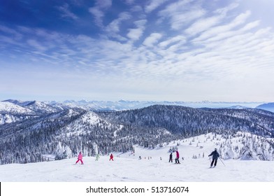 Family Skiers In Whitefish