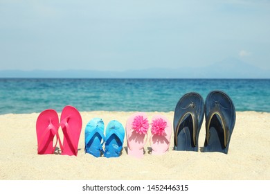 slippers on the beach