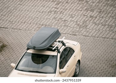 Family SUV Truck Car Enhanced with a Spacious Roofbox. Exploring New Horizons. - Powered by Shutterstock