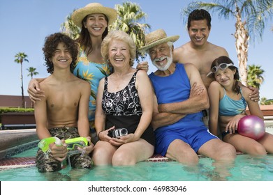 Family At Swimming Pool