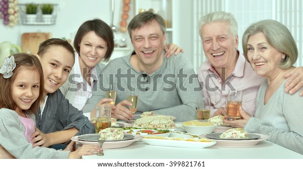 Family Table Tasty Food Stock Photo (Edit Now) 399821761