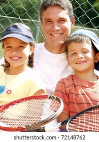 Family Tennis Portrait.