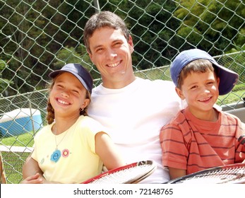 Family Tennis Portrait.