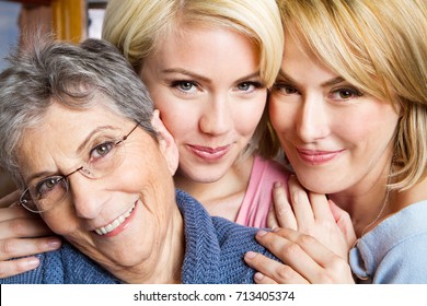 Family Of Three Generation Of Women.