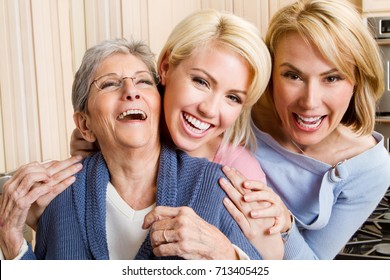 Family Of Three Generation Of Women.