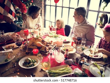 Family Together Christmas Celebration Concept