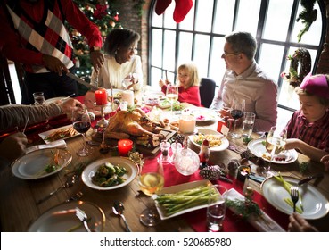 Family Together Christmas Celebration Concept