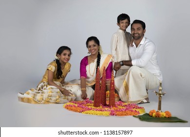 Family In Traditional Kerala Dress South Indian Look