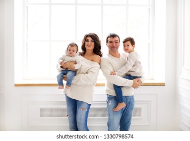 Family with two son