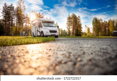 Family vacation travel RV, holiday trip in motorhome, Caravan car Vacation. - Shutterstock ID 1722722317