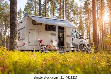 Family vacation travel RV, holiday trip in motorhome, Caravan car Vacation. - Shutterstock ID 2144411227