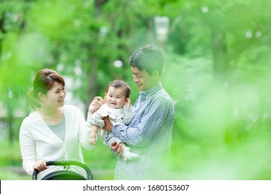 Family Walking In The Park