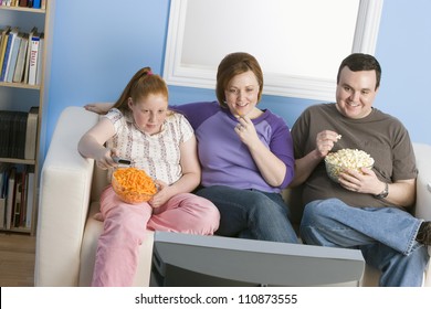 Family Watching Television