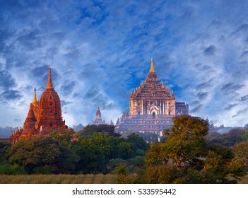 Famous Ancient Thatbyinnyu Pagoda In Bagan, Myanmar. It Was Built In The 12th Century During The Reign Of King Alaungsithu.