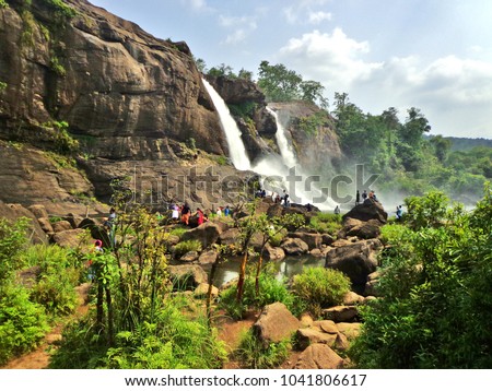 Famous Athirapally Waterfalls in Kerala Jungle - Kochi, India (Cochin)