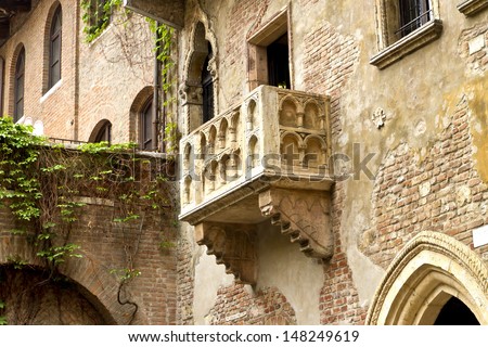 The Famous Balcony of Juliet and romeo, Verona, italy