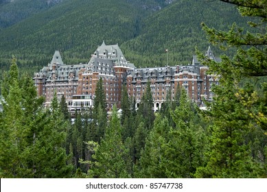 The Famous Banff Spring Hotel In The Canadian Rockies