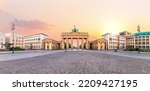 Famous Brandenburg Gate or Brandenburger Tor, sunset view, Berlin, Germany
