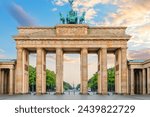 Famous Brandenburg Gate, popular place of visit, close view, Berlin, Germany