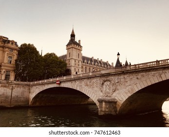 The Famous Bridge On River Seine A View Clicked From River Ride On A Cruise.