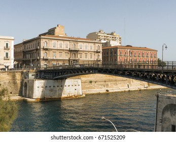 the famous bridge over the canalboat of taranto, in the south of italy