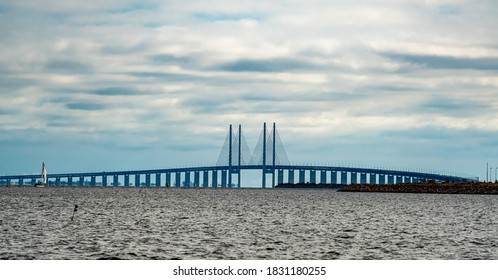 The Famous Øresund Bridge That Link Denmark And Sweden Together. 