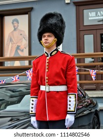 Famous British Royal Guard On His Duty At Great British Festival In Belarus, Minsk – June 16, 2018 