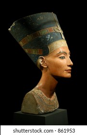 Famous Bust Of Queen Nefertiti In The Egyptian Museum In Berlin, Germany