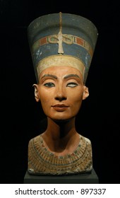 Famous Bust Of Queen Nefertiti In The Egyptian Museum In Berlin, Germany