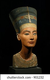 Famous Bust Of Queen Nefertiti In The Egyptian Museum In Berlin, Germany