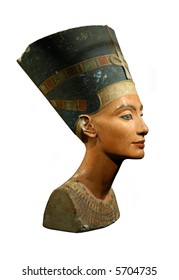 Famous Bust Of Queen Nefertiti Isolated On White