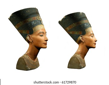 Famous Bust Of Queen Nefertiti Isolated On White