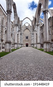 Famous Carmo Church ruins after the earthquake in 1755 in Lisbon.