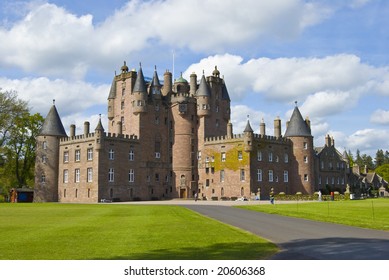 Famous Castle Of Glamis In The Highlands Of Scotland