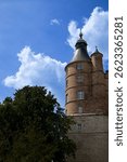 The famous Württemberg castle, located in France, in the city of Montbéliard, region Nord Franche Comté.View of the castle, the historical value of the city,on a bright, sunny day. An ancient building
