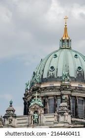 Famous Central Unter Den Linden Street, Berlin Cathedral (Berliner Dom) In Historical And Business Downtown Of Berlin, Germany, At Summer Sunny Day And Blue Sky