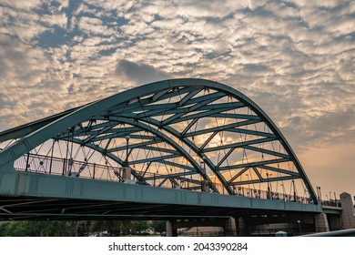 The Famous Colfax Avenue Bridge In Denver, At Confluence Park, Connecting The Highland And Lower Downtown (LoDo) Neighborhoods.