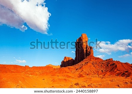 The famous colossal rock Camel. Navajo Indian Reservations. USA. Monument Valley is a unique geological formation in Arizona and Utah. 