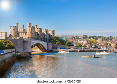 Famous Conwy Castle in Wales, United Kingdom, series of Walesh castles