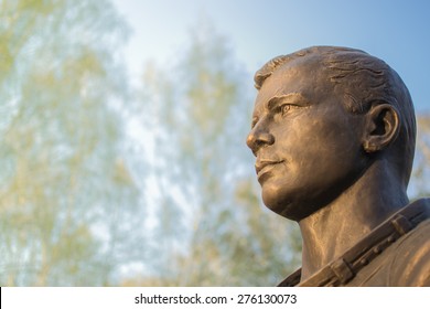 Famous cosmonaut Gagarin bronze head statue