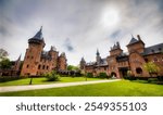 The Famous De Haar Castle outside Utrecht, Netherlands, Built in Gothic Revival Style