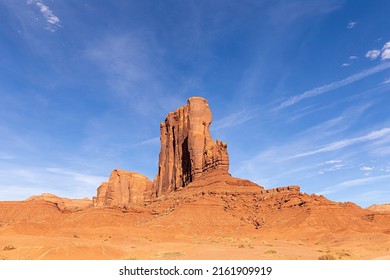 famous elephant butte in monument valley in bright sun - Shutterstock ID 2161909919