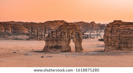 The famous Elephant Rock of Al-Ula, Saudi Arabia.