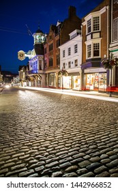 Famous English Street At Night Guildford High Street Surrey England  