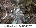 Famous Flume Gorge in New Hampshire is a great hiking destination even during winter time especially for Christmas active vacation