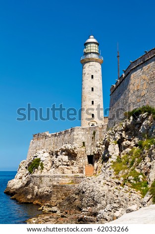 The famous fortress and lighthouse of El Morro in the entrance of Havana bay, Cuba