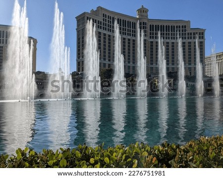 Famous fountains of the Bellagio Hotel in Las Vegas
