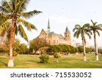 The famous Frere Hall located in Karachi, Pakistan. This building dates back from the early British colonial-era and was completed in 1865. It now serves as an exhibition hall and library.