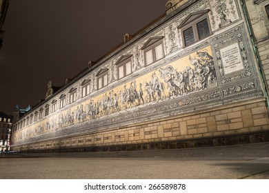 The Famous Furstenzug Giant Mural In Dresden; Germany