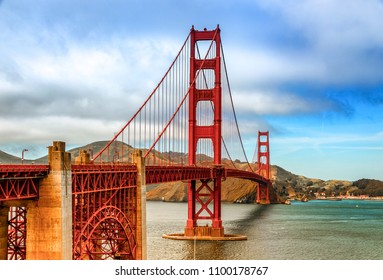 The Famous Golden Gate Bridge In San Francisco California On A Quiet May Afternoon